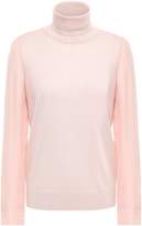 Thumbnail for your product : Tory Burch Silk Georgette-paneled Merino Wool Turtleneck Sweater