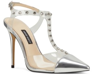 nine west silver pumps