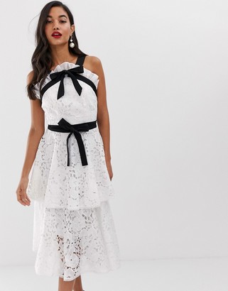 true decadence premium plunge front maxi dress with shoulder detail