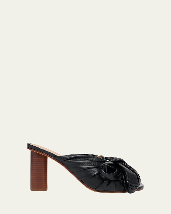 J.W.Anderson Bow Leather Block-Heel Mule Sandals