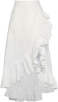 Thumbnail for your product : Raoul Wrap-effect Ruffle-trimmed Cotton-poplin Midi Skirt