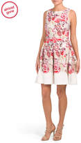 Thumbnail for your product : Taylor Floral Scuba Pleat Fit Flare Dress