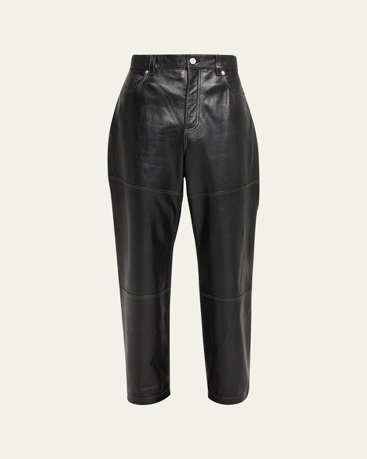 Frame Men's Paneled Loose-Fit Leather Trousers