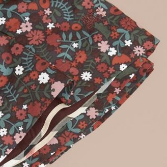 Burberry Frill Detail Floral Print Dress