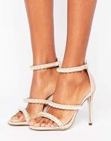 Thumbnail for your product : Missguided Pearl Strap Barley There Heeled Sandal