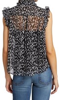 Thumbnail for your product : 7 For All Mankind Ruffle Print Short-Sleeve Silk Blouse