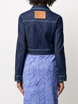 Thumbnail for your product : Kenzo Notched-Lapel Cropped Denim Jacket