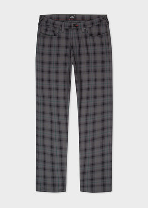 navy tartan trousers mens
