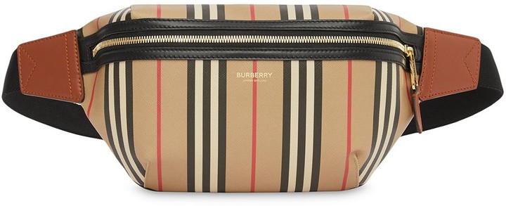 Burberry Waist Bag Monogram Stripe E-canvas Bum Bag, Men's Fashion