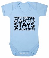 Thumbnail for your product : FLOSO Baby Girls/Boys What Happens At Aunties Stays At Aunties Short Sleeve Bodysuit (6-12 Months)