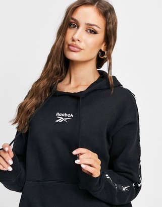 Reebok Training hoodie with logo taping in black