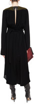 Thumbnail for your product : Stella McCartney Embroidered Faux Suede-paneled Crepe Dress