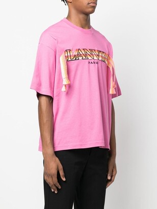 Lanvin Crazy Curb lace logo T-shirt - ShopStyle