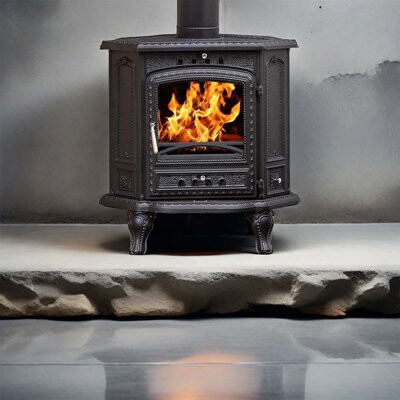 Hart Enjoy life Corner cast iron heated wood burning fireplace