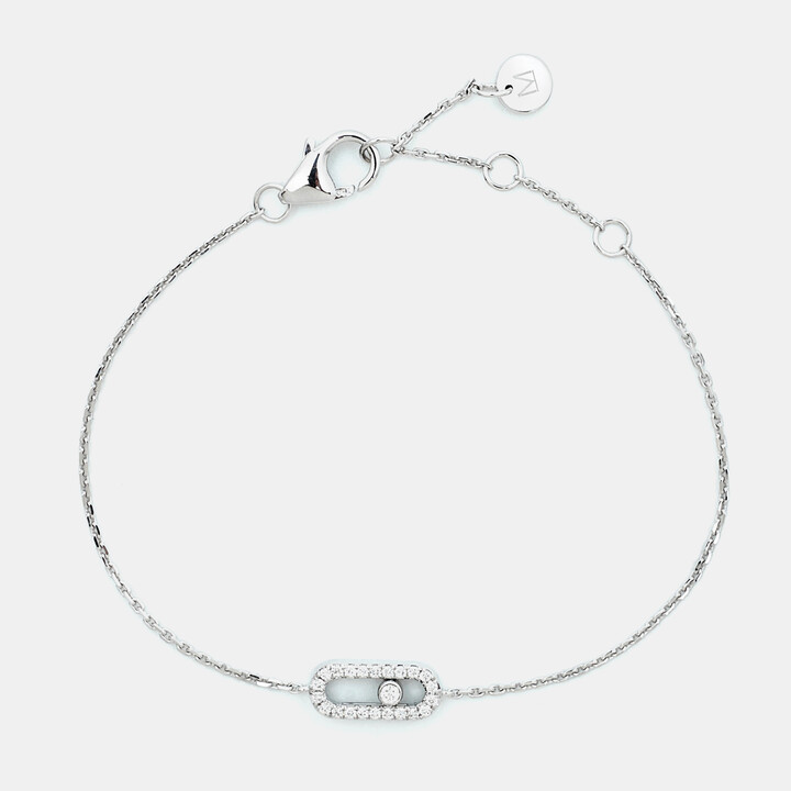 Messika Diamond Pave 18k White Gold Children Bracelet