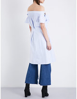 Thumbnail for your product : Ground Zero Bow-detail oversized off-the-shoulder cotton shirt