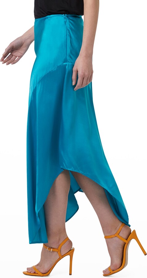 Camilla Silk X Revolve Ruffle Hem Skirt in Blue Womens Clothing Skirts Maxi skirts 