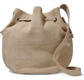 Halston Leather-Trimmed Suede Bucket Bag