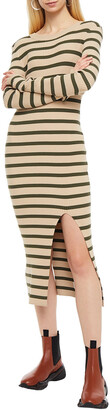MM6 MAISON MARGIELA Striped Ribbed-knit Midi Dress