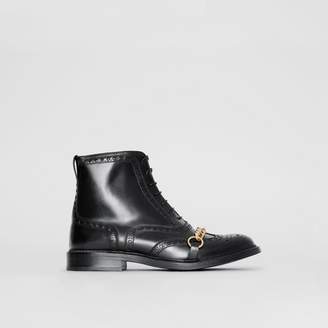 Burberry Link and Brogue Detail Leather Boots