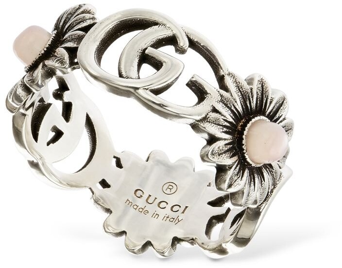 Gucci Double G flower ring w/ mother of pearl - ShopStyle
