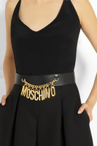 Thumbnail for your product : Moschino Chain-trimmed leather waist belt