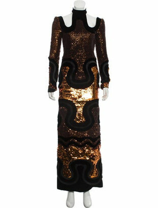 Tom Ford Embroidered Evening Gown Black