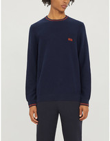 Thumbnail for your product : BOSS Logo-embroidered cotton-knit jumper