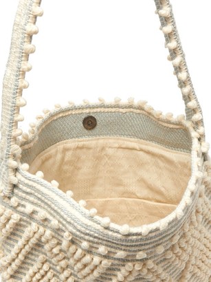 Antonello Tedde Linen And Cotton Diamond-weave Tote Bag - Blue Multi
