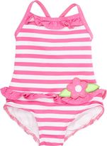Thumbnail for your product : Florence Eiseman Stripe & Ruffle Swimsuit-Pink