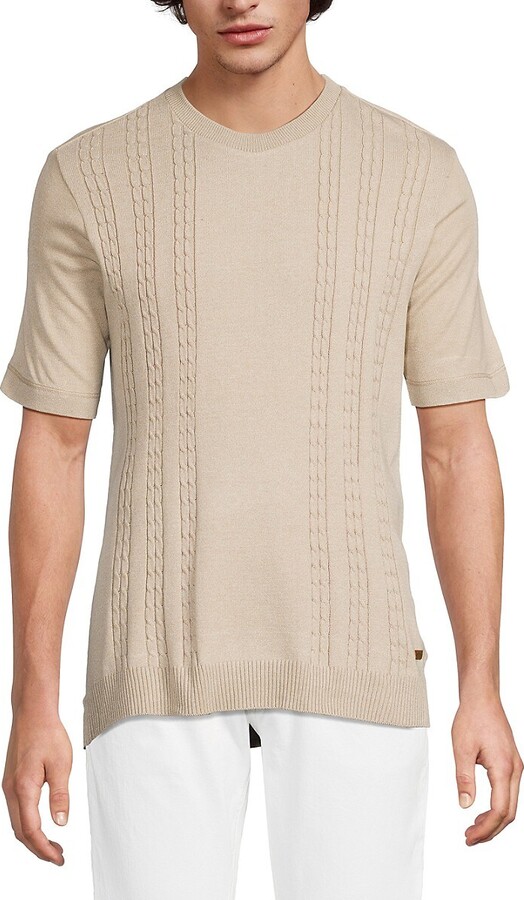 Buffalo David Bitton Welburn Textured Polyester Short-Sleeve Sweater