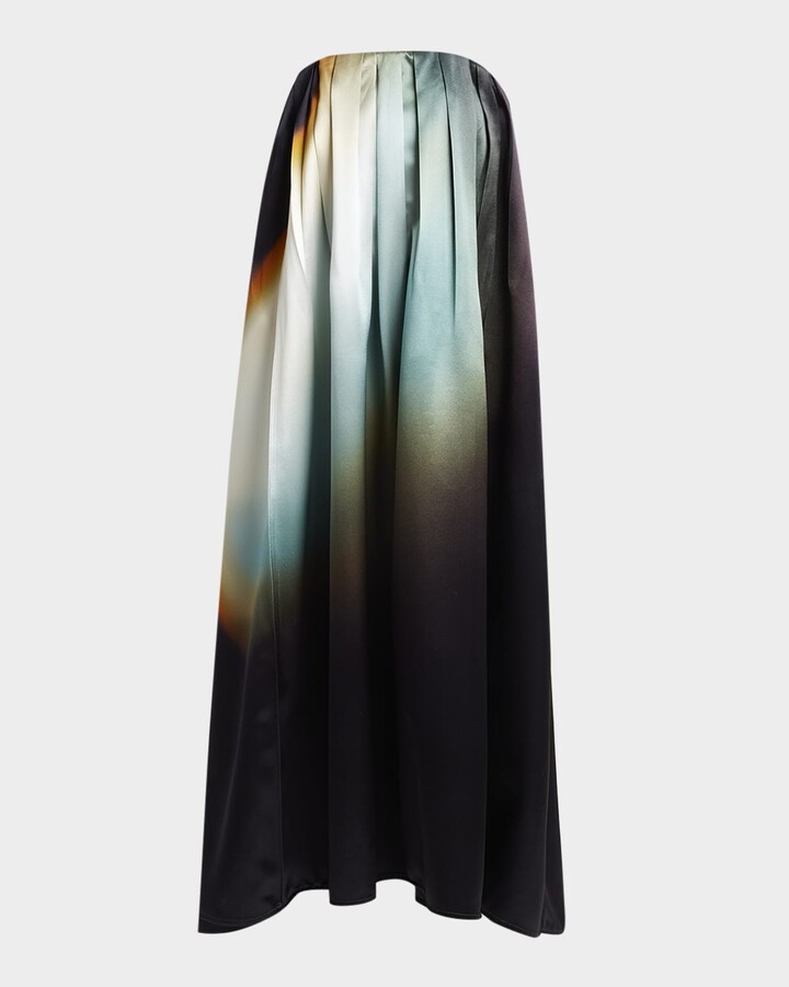 Jil Sander Cruise Long Strapless Pleated Dress