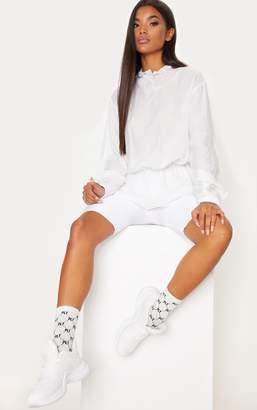 PrettyLittleThing White Hooded Toggle Top