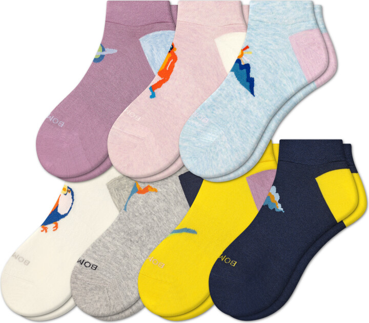 Bombas Women's Days of the Week Lightweight Ankle Sock 7Pack Mix