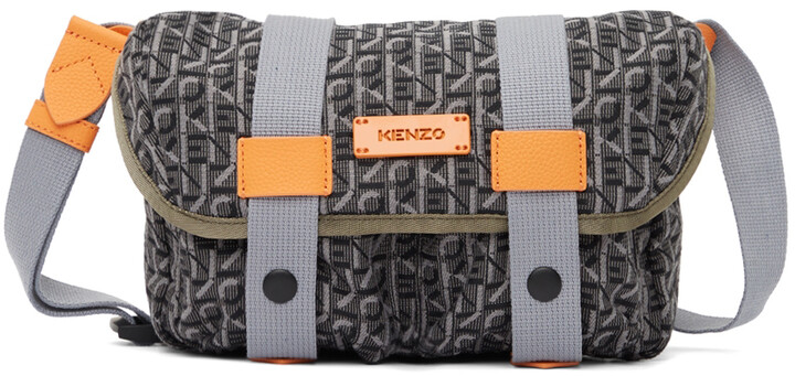 Kenzo Poppy-patch Messenger Bag - Black