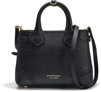 Burberry Small Banner Bag in Black Grained Calfskin