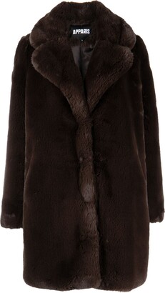 Bree Latte  Faux Fur Belted Coat – Apparis