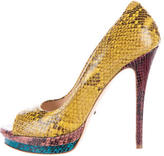 Thumbnail for your product : Jerome C. Rousseau Embossed Peep-Toe Pumps