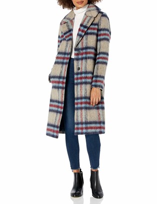 Kensie Women's 41" Novelty Plaid SB Topper - ShopStyle Casual Jackets