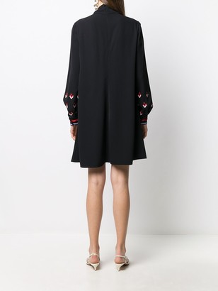 Valentino Sequin-Detail Long-Sleeve Dress