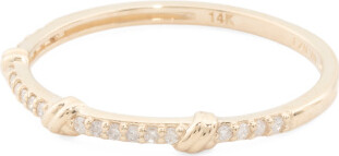 TJMAXX 14Kt Gold Diamond Petite Knot Band Ring, Diamond/Gold