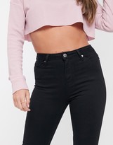 Thumbnail for your product : Miss Selfridge Lizzie high waist skinny jeans in black