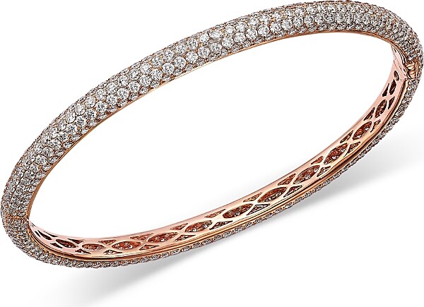 Roberto Coin 18K Rose Gold Diamond Classic Diamond Pave Bangle Bracelet
