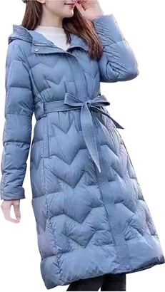 Gkojhj Jacket Slim Slimming Down Knee-Length Belt Down Women's Waist Medium  Length Style Korean Women's Coat Bonprix Plain Sweat Jacket Oversized  Sweatshirt Vintage Oversized Streetwear - ShopStyle