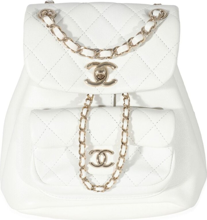 CHANEL Glazed Aged Calfskin Quilted Small Duma Drawstring Backpack