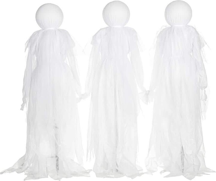 Lighted Halloween Phantom Ghost Stakes (Pack of 3)