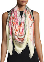 Thumbnail for your product : Roberto Cavalli Floral Phoenix Square Scarf, Yellow