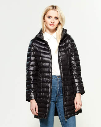 calvin klein long packable down jacket
