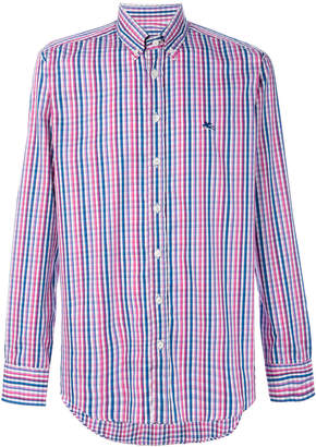 Etro stripe check button down shirt