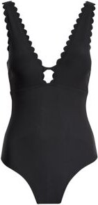 M&S Collection Padded Scallop Plunge Swimsuit - ShopStyle